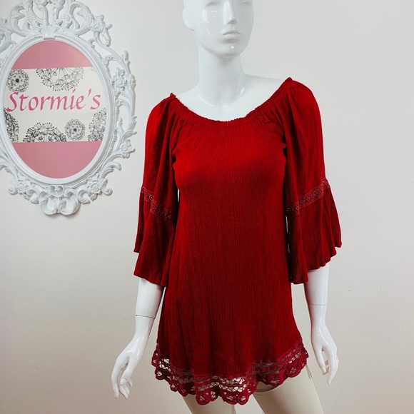 Flying Tomato Dresses & Skirts - Flying Tomato / Red Tunic Dress